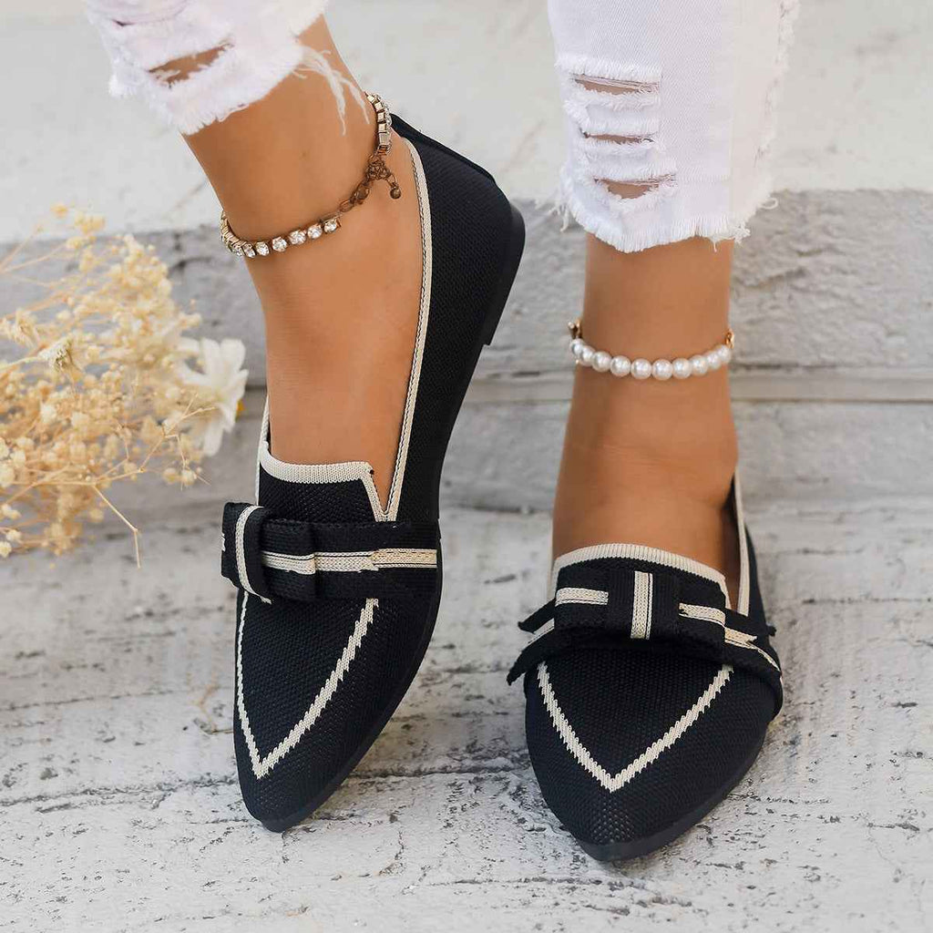 Women's Casual Comfort Bowknot Ballet Flats – Elegant Slip-On Daily Walking Shoes