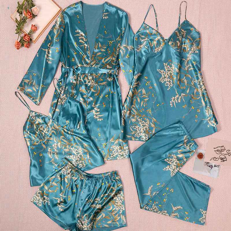 Large-Size 5-Piece Pajama Set For Women