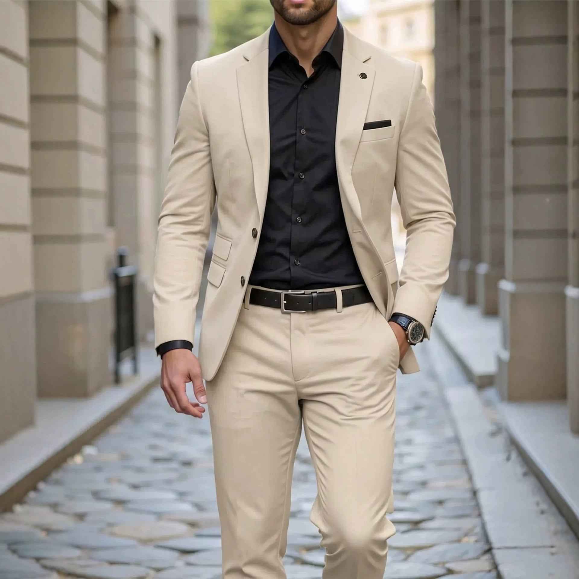Men's Lightweight Business Evening Suit | Breathable Two-Piece Tailored Fit