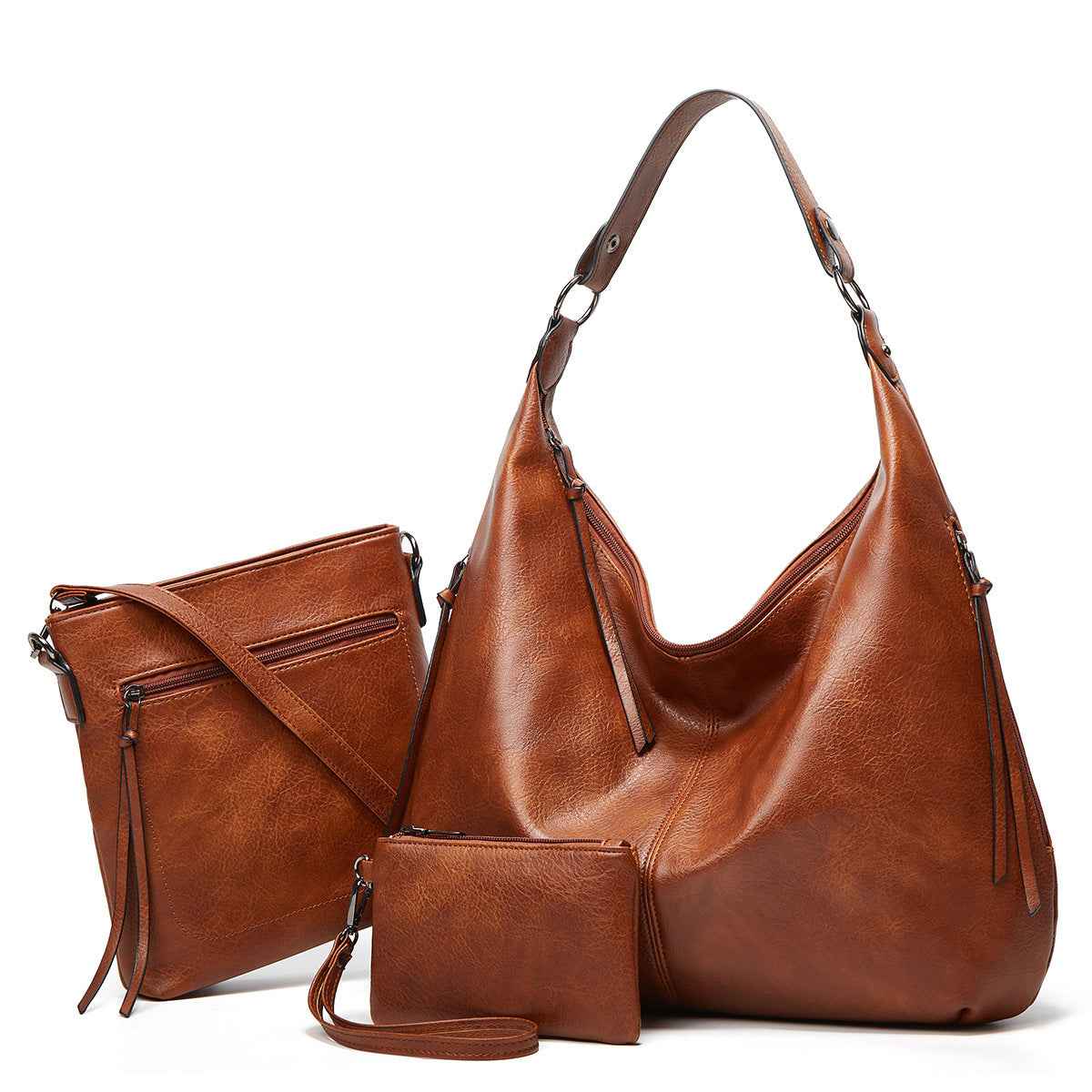 Women's 3-Piece Oversized Tote & Messenger Handbag Set - Large Capacity Shoulder Bag