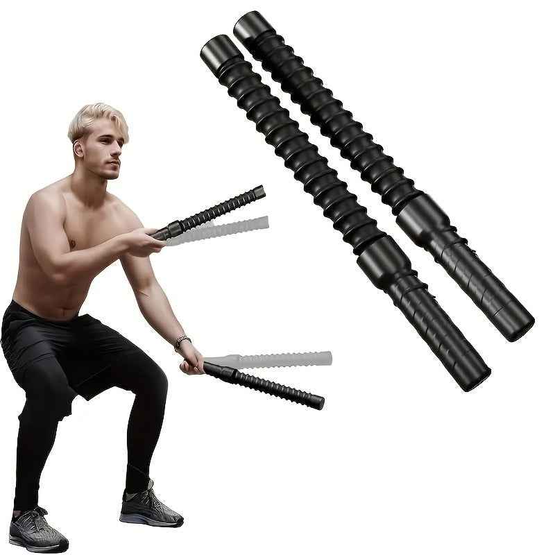 Stainless Steel Wireless Combat 2pcs Training Stick | Universal Rebound Inertia Strength & Muscle Fitness Tool for Home Workout