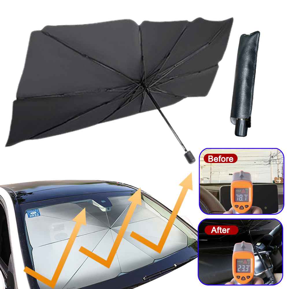 Foldable Car Windshield Sun Shade Umbrella | UV Protection & Heat Shield Parasol