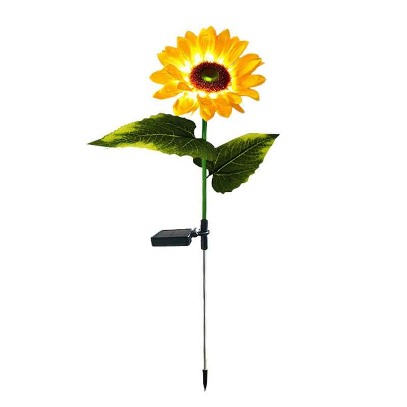 LED Solar 3-head Sunflower Outdoor Artificial Flower