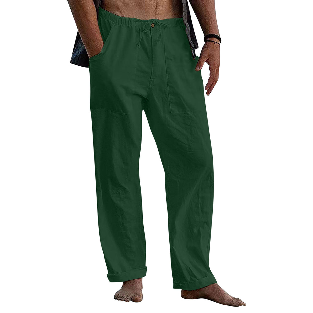 Drawstring Casual Pants Summer Solid Color Trousers - Shop NCLC