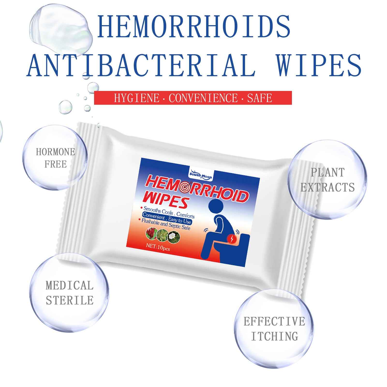 Portable Flushable Hemorrhoid Wipes | Soothing Relief & Hygiene Cleansing Tissues