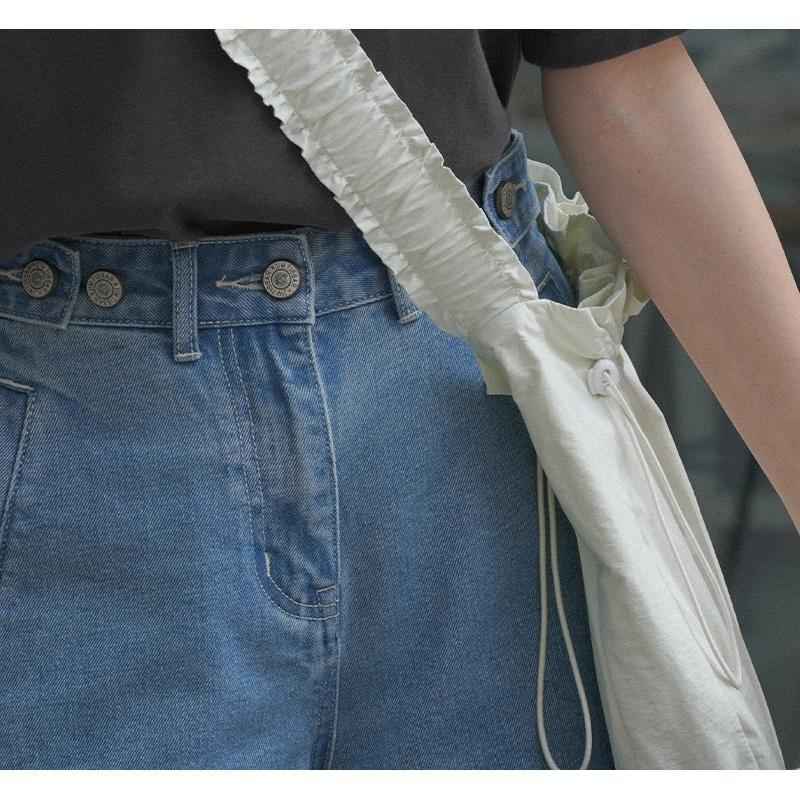 Women's Loose Adjustable Waist Denim Shorts | Wide Leg Casual Five-Point Jean Pants