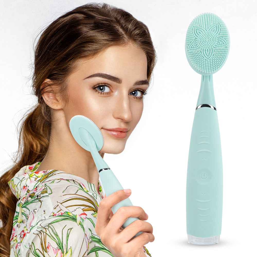 Waterproof Silicone Facial Cleansing Brush | Portable Electric Mini Pore Cleaner & Massager