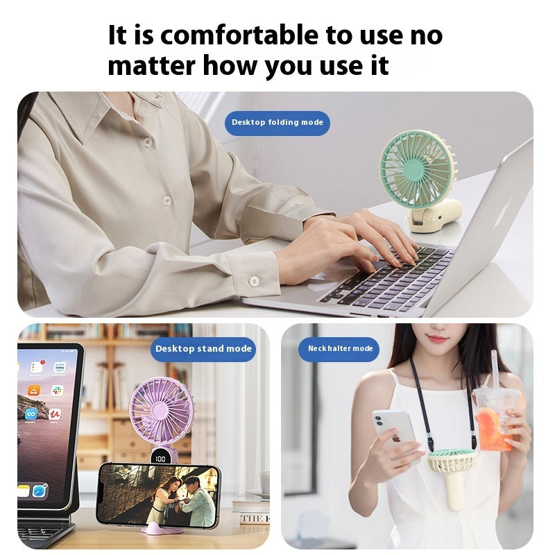 Desktop Folding Little Fan USB Charging Portable Small Handheld Fan Little Fan Women/Men - Shop NCLC