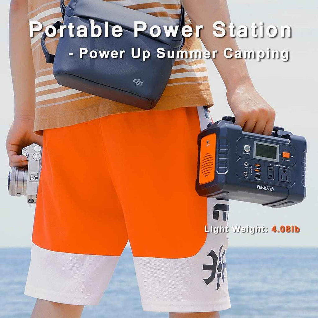 Portable Power Station 200W, Outdoor Solar Generator & Emergency Battery Backup