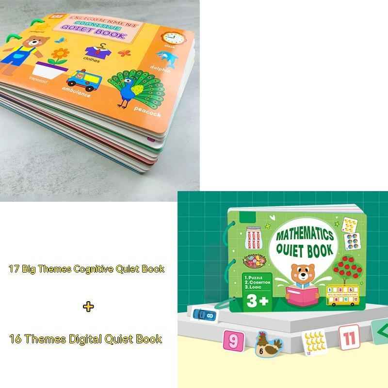 Montessori Quiet Book for Toddlers - Early Education Mathematical Material Package - Preschool Learning & Fine Motor Skills Busy Book