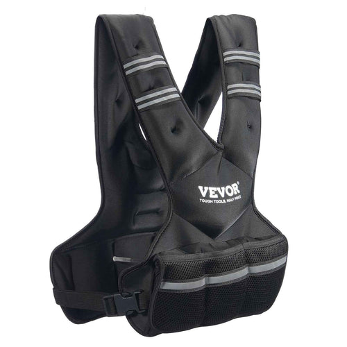 Adjustable Weighted Vest, 20-32lb Weight Vest With 6 Ironsand Weights And Reflective Stripe - Unisex Body Weight Exercise Set For Men & Women - Workout Equipment For Strength Training, Running & Jogging