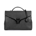 Unisex Knotted PU Leather 14-Inch Laptop Satchel – Crossbody Work Bag