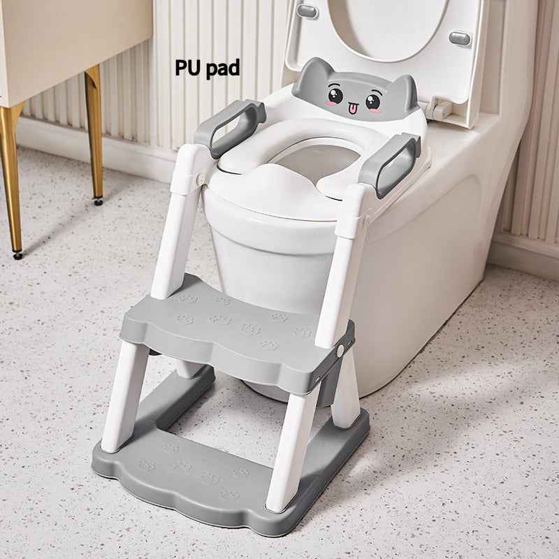 Kids Toilet Training Seat with Step Stool Ladder - Foldable Anti-Slip Potty Training Ladder for Toddlers & Boys/Girls
