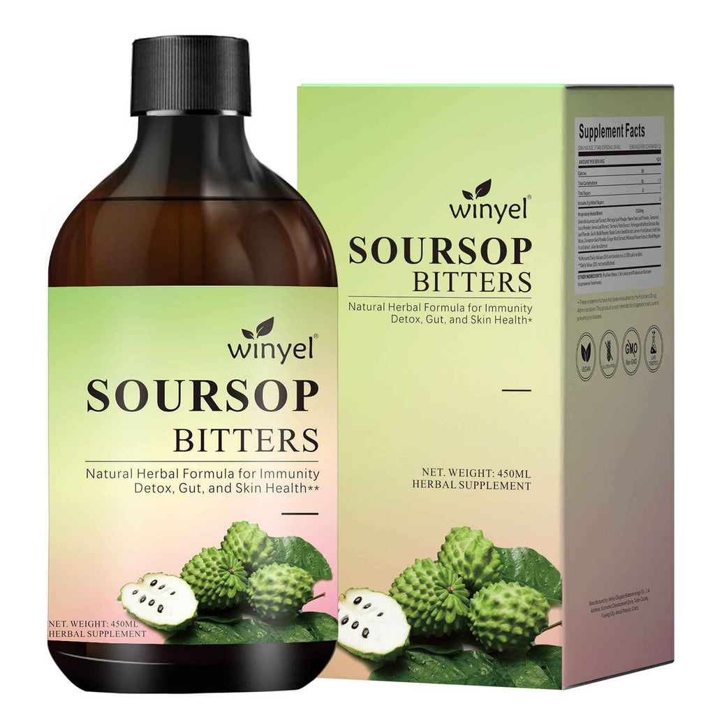 Soursop Liquid Contains Black Seeds, Moringa, And Turmeric, And Is Beneficial For Digestion And Gut Health, As Well As Providing Antioxidants, Skin Health, And Immune Support. It's A Pure 16-herb Form (450ml-15oz)