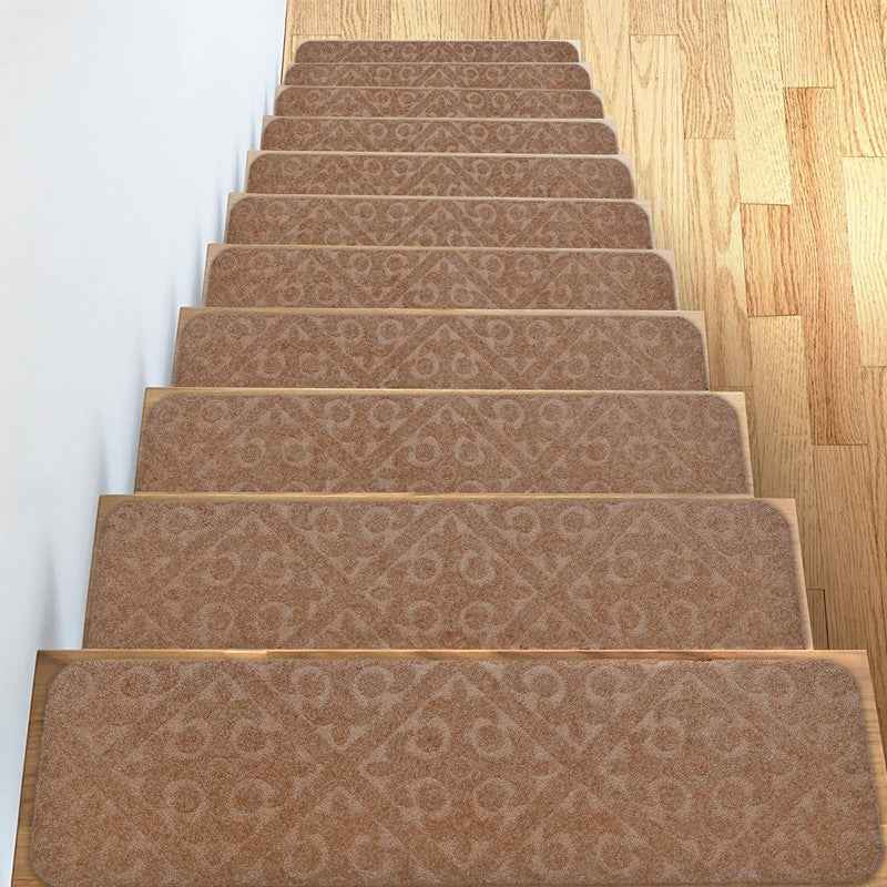 Premium Glue-Free Self-Adhesive Stair Treads | Non-Slip Carpet Mats for Wooden Steps