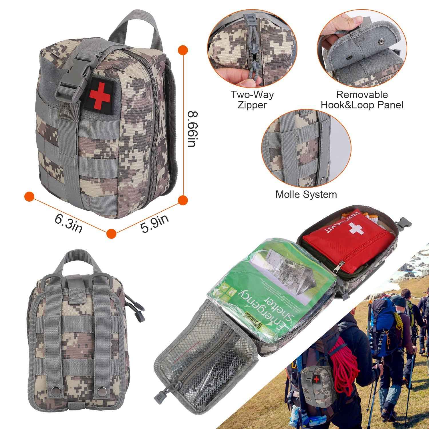 Professional 125-Piece Tactical Survival Kit & Emergency First Aid Gear for Camping, Hiking, & Outdoor Adventures