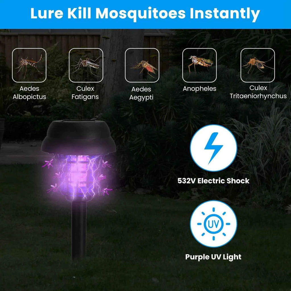 Solar Mosquito Zapper Torches 4-Pack | Outdoor Waterproof Bug Killer & LED Light for Yard, Garden & Patio