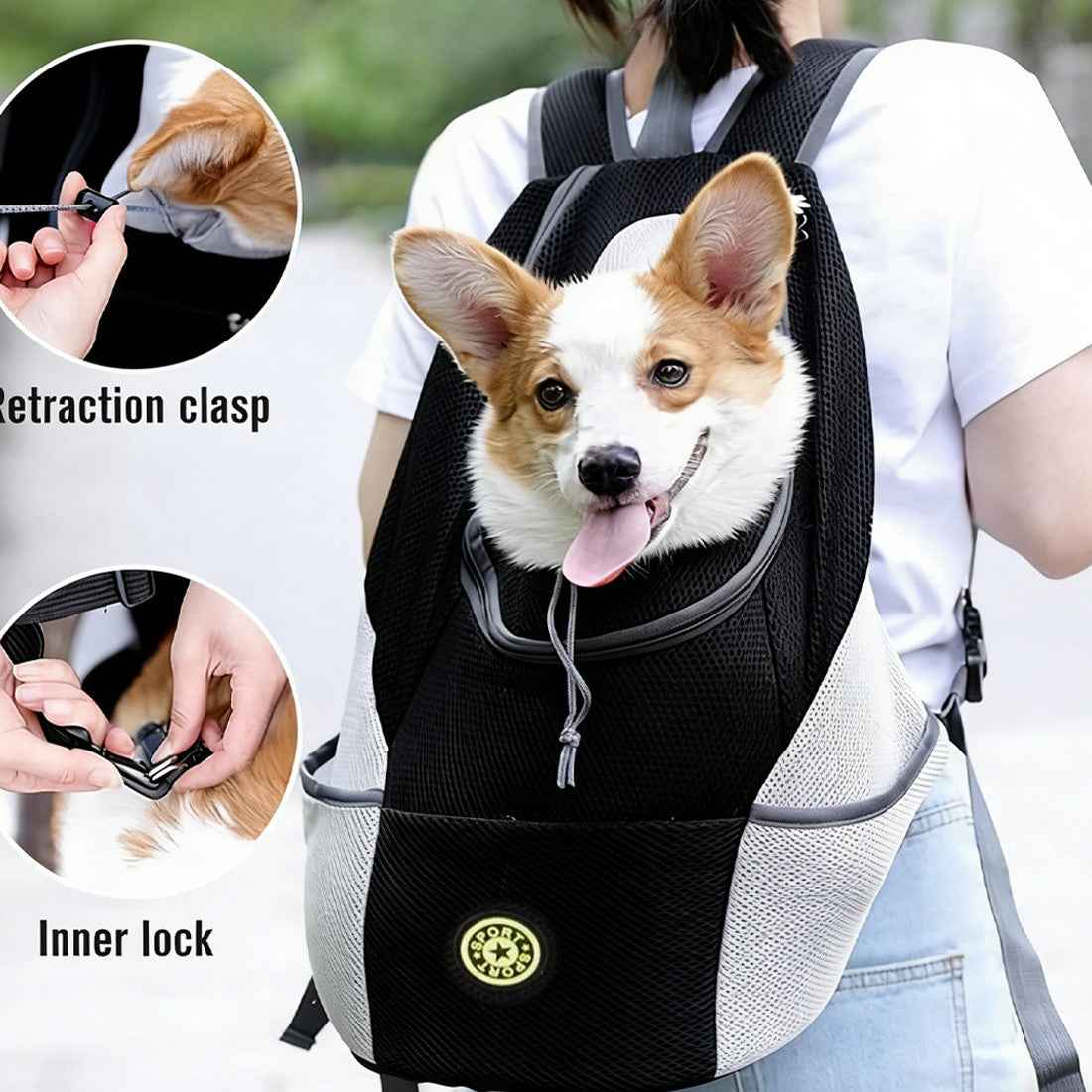 NEW Pet Dog Carrier Puppy Travel Mesh Backpack Front Travel Portable Breathable Bag