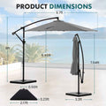 9.8FT Offset Patio Umbrella & Base | Hanging Cantilever Outdoor Sun Shade with Easy Tilt