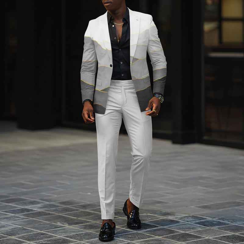 Men's Autumn Slim-Fit Two-Piece Suit | Business Casual & Wedding Attire