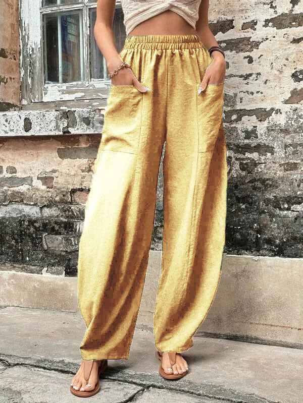 Women's High Waisted Harem Pants | Loose Casual Beach Trousers with Pockets