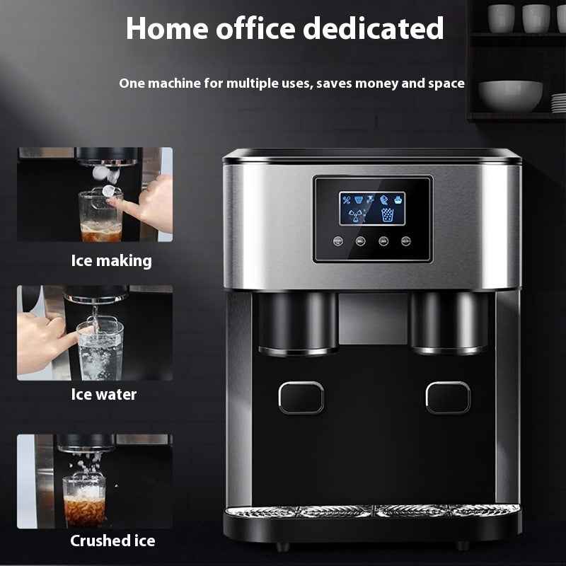 3-in-1 Countertop Ice Maker Machine & Water Dispenser – Produces Cubes, Crushed Ice & Cold Water (16kg Daily)