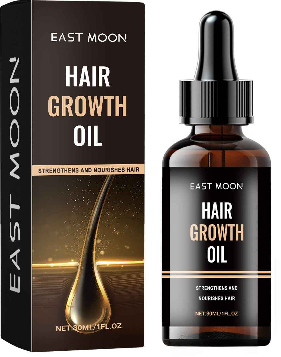 East Moon Revitalize Hair Growth Oil with Ginseng & Herbs for Strong, Thick, Shiny Hair