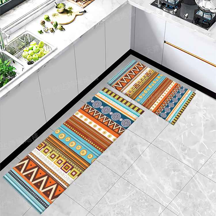 2-Piece Anti-Fatigue Kitchen Floor Mat Set – Cushioned, Waterproof & Non-Slip Stripe Standing Rugs for Home