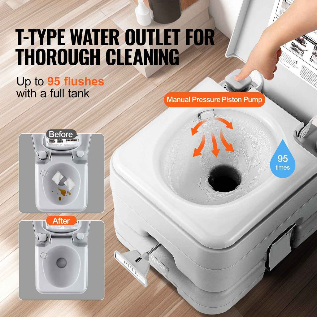 Portable Camping Toilet with Carry Bag & 3.2 Gal Tank | Leak-Proof RV Commode