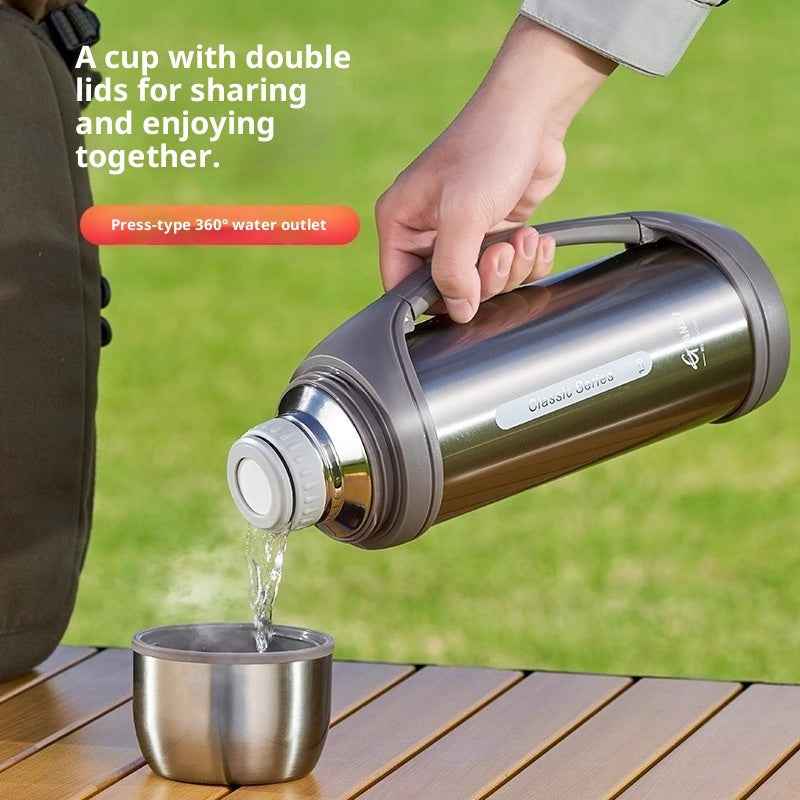 40.58oz Large Insulated Travel Mug | Double-Lid Stainless Steel Water Bottle