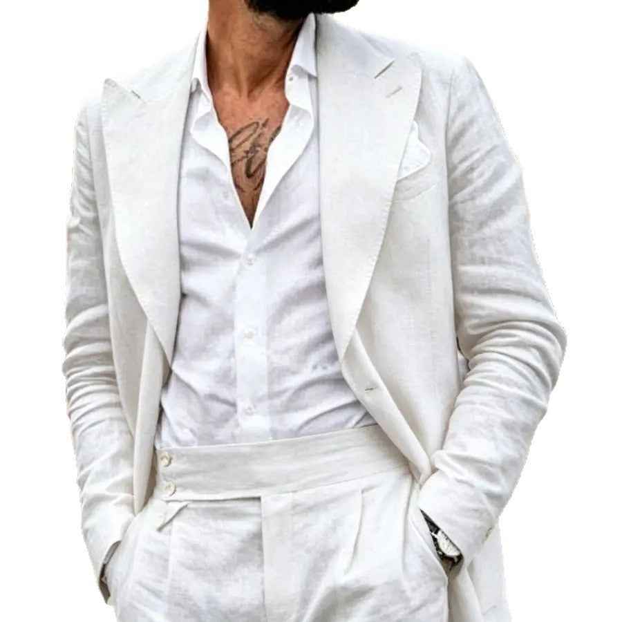 Men's Retro Two-Piece Suit Set | Vintage-Inspired Simple Blazer & Trousers