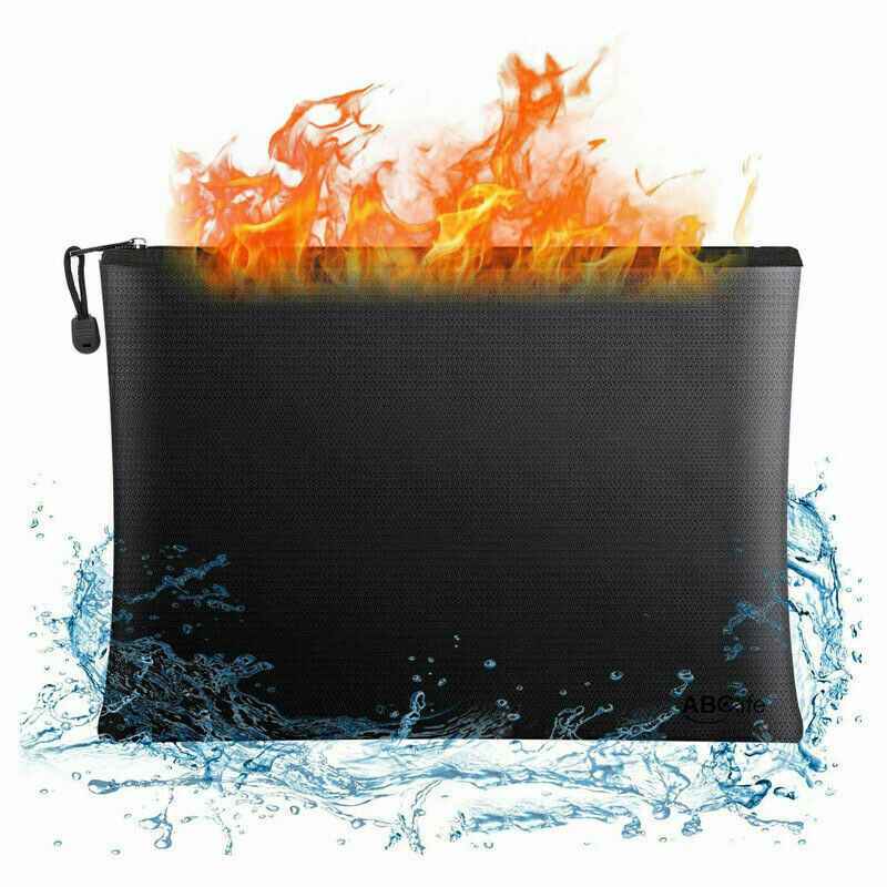 Fireproof and Waterproof Money Bag / Safe Document File Pouch (28×17×2 cm) – Cash, Passport, and Valuables Organizer