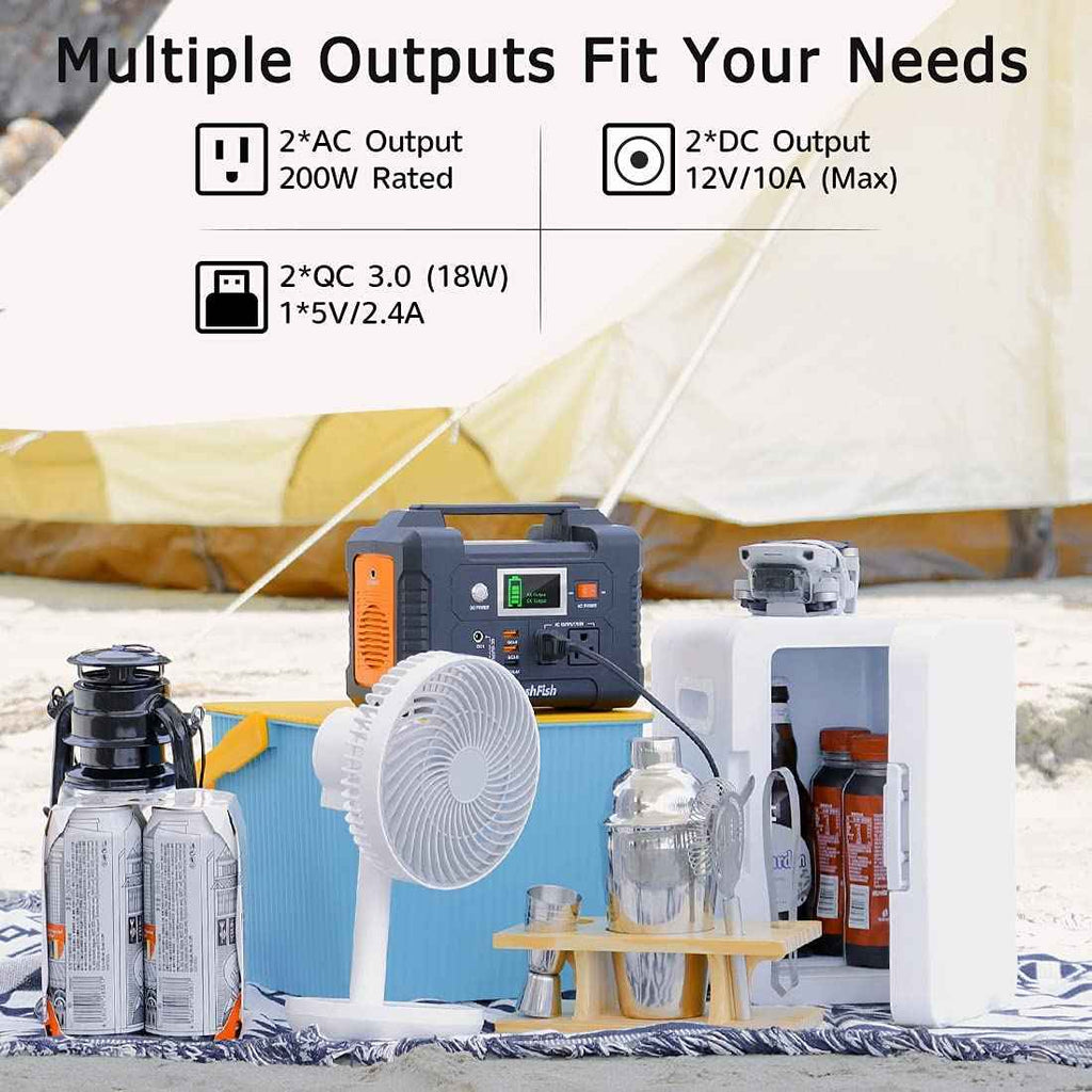 Portable Power Station 200W, Outdoor Solar Generator & Emergency Battery Backup