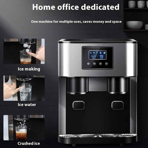 3-in-1 Countertop Ice Maker Machine & Water Dispenser – Produces Cubes, Crushed Ice & Cold Water (16kg Daily)
