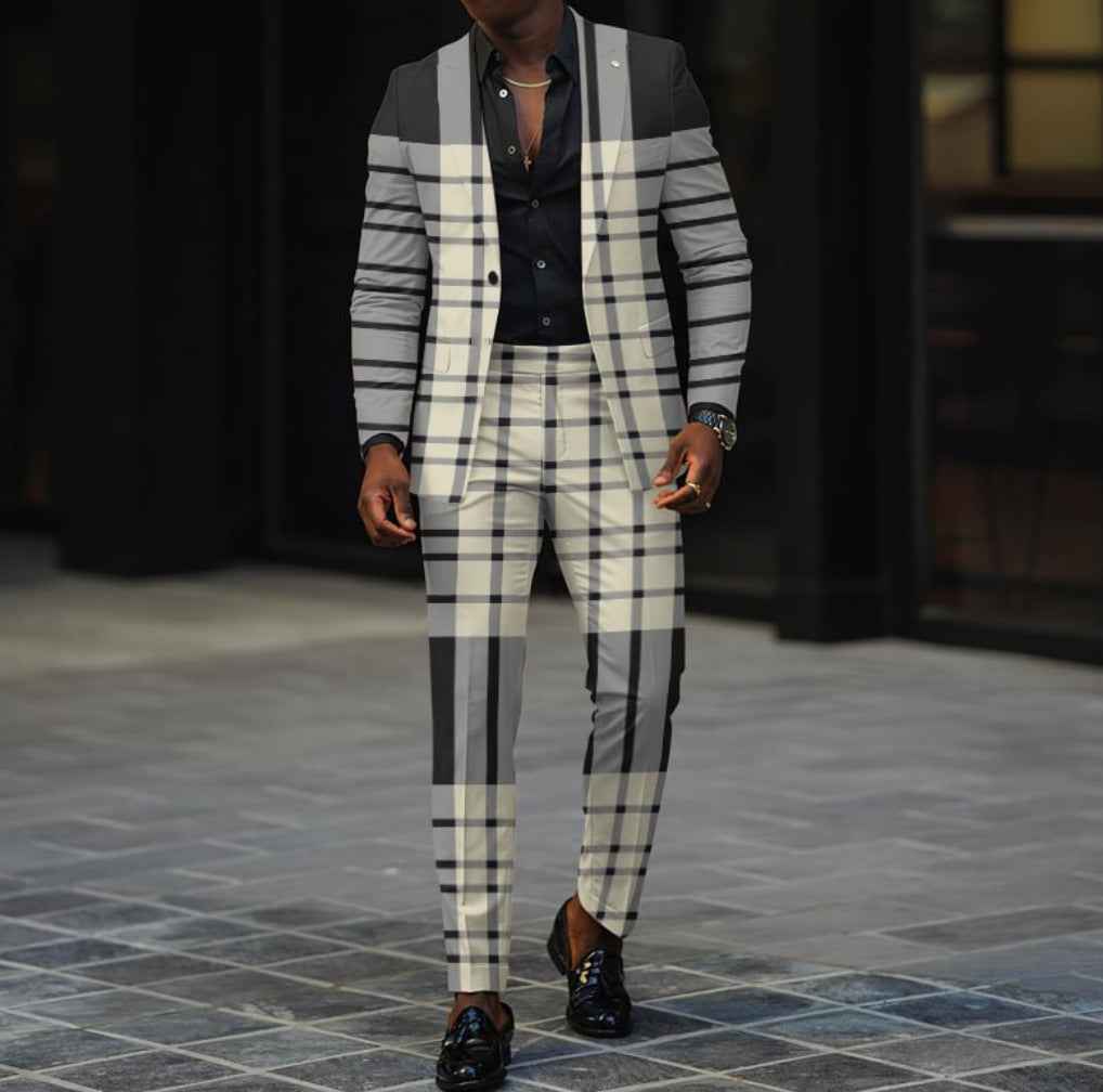 Men's Autumn Slim-Fit Two-Piece Suit | Business Casual & Wedding Attire