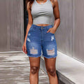 Women's High Waisted Ripped Denim Shorts | Distressed Jean Cutoffs