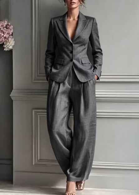 Fashionable Women's Blazer and Wide-Leg Trouser Set | Office to Casual