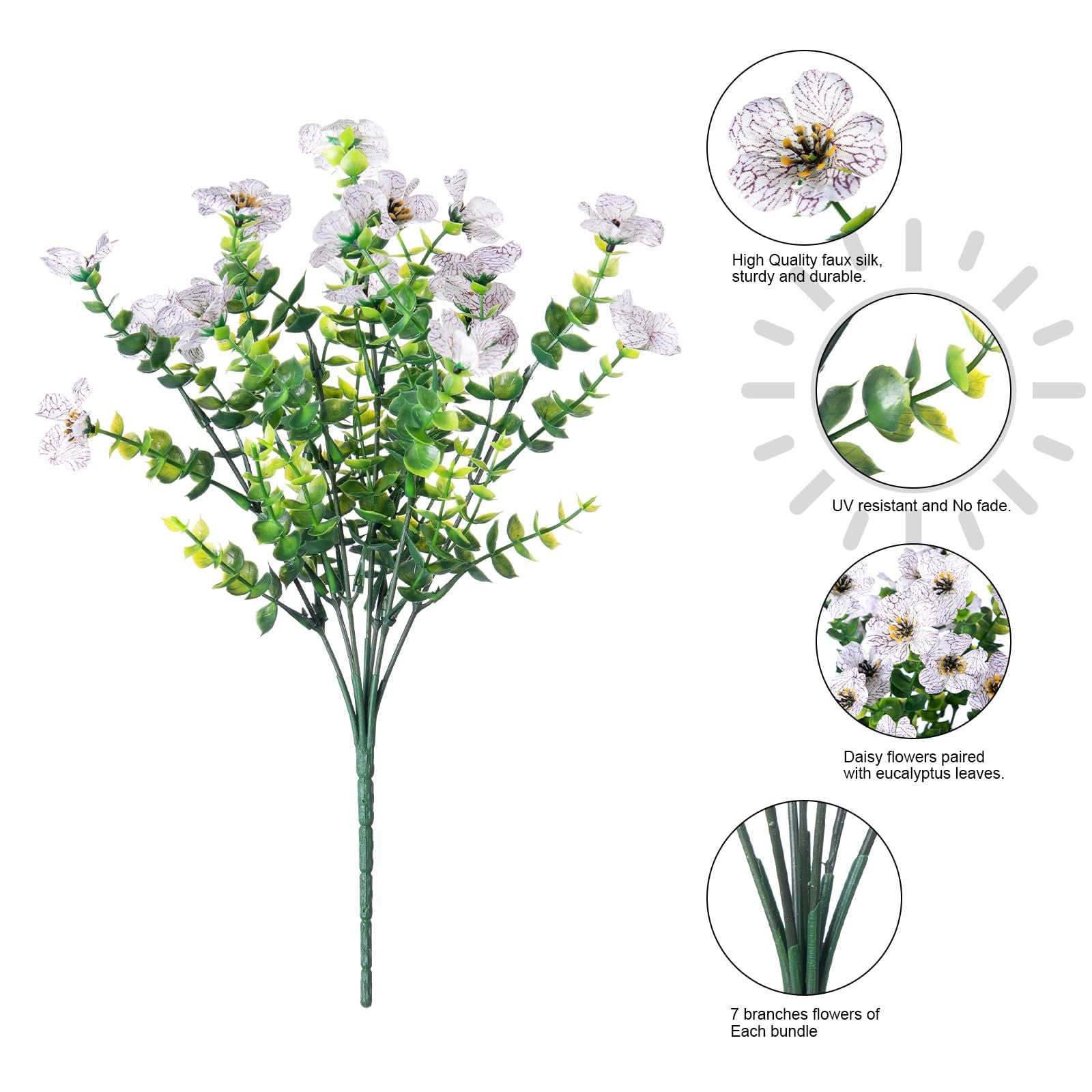 Artificial Outdoor UV-resistant Decorative Colorful Fake Flower, Decorative Bouquet for Home Garden Party Wedding Decor, Artificial Flowers Bouquet Green Plant Plastic Flowers - Shop NCLC