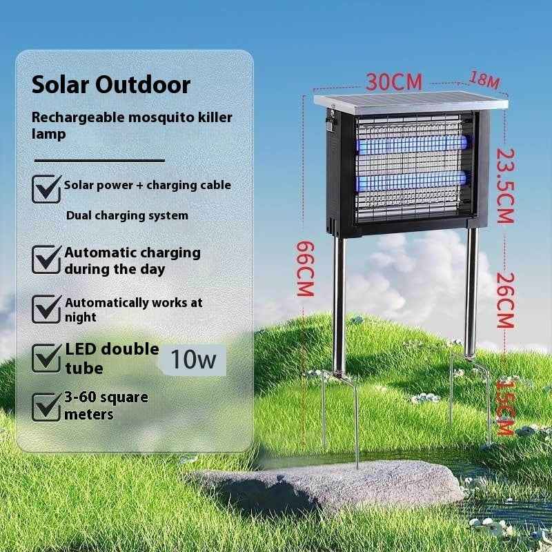 10W / 20W /40W- Solar Mosquito Bug Zapper Lamp Outdoor Waterproof Engineering, Rechargeable Mosquito Zapper with Solar Panel Sensor, Auto ON/Off,  Solar Powered Bug Zapper, Cordless Insect Zap for Patio Yard Garden