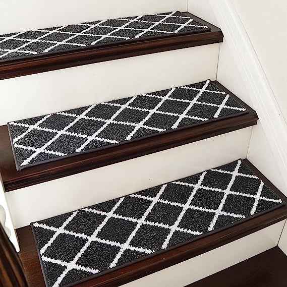 Non-Slip Carpet Stair Treads for Wooden Steps | Adhesive Step Mats (15-Pack)