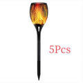 5-Pack Solar Pathway Torch Lights – Outdoor Flickering Dancing Flame Landscape Lighting for Christmas & Halloween