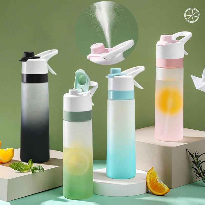 Sports Water Bottle with Spray Mist Portable Lightweight Drinking Cup for Cooling Outdoor Fitness Gym Hiking Travel Supplies