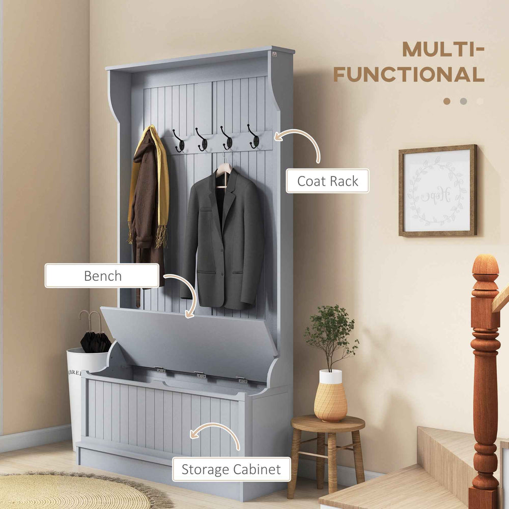 3-In-1 Entryway Hall Tree with Storage Bench & Coat Rack – Shoe Organizer & Mudroom Furniture