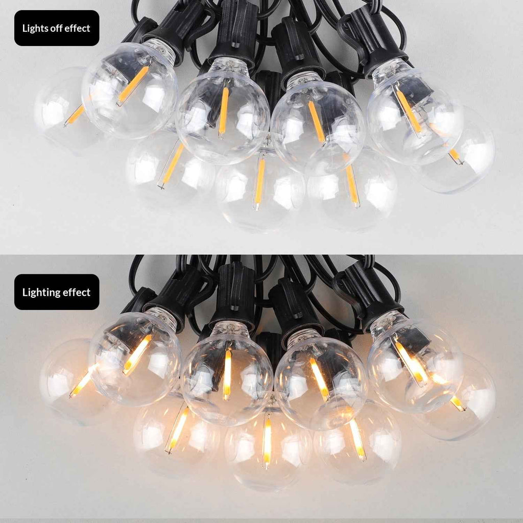 25-Light 15.25ft Outdoor Solar Copper Wire String Lights – Waterproof & Weatherproof Patio Fairy Lighting