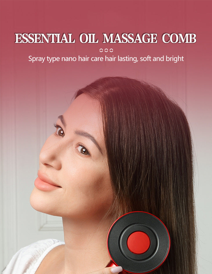 Red Light Anti Hair Loss Electric Massage Comb Scalp Care Essence Infuser Vibrating Hair Growth Stimulator Portable Rechargeable SPA Tool for Men Women to Prevent Breakage and Improve Hair Health with Nano Spray Set - Shop NCLC