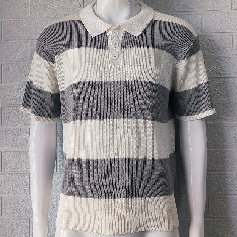 Mens Clothing Summer Fashion Lapel Sweater Short Sleeve Men Clothing Men Wears - Shop NCLC