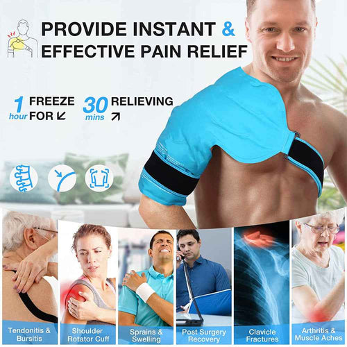 Adjustable Shoulder Hot/Cold Therapy Strap Brace – Rotator Cuff & Pain Relief Wrap