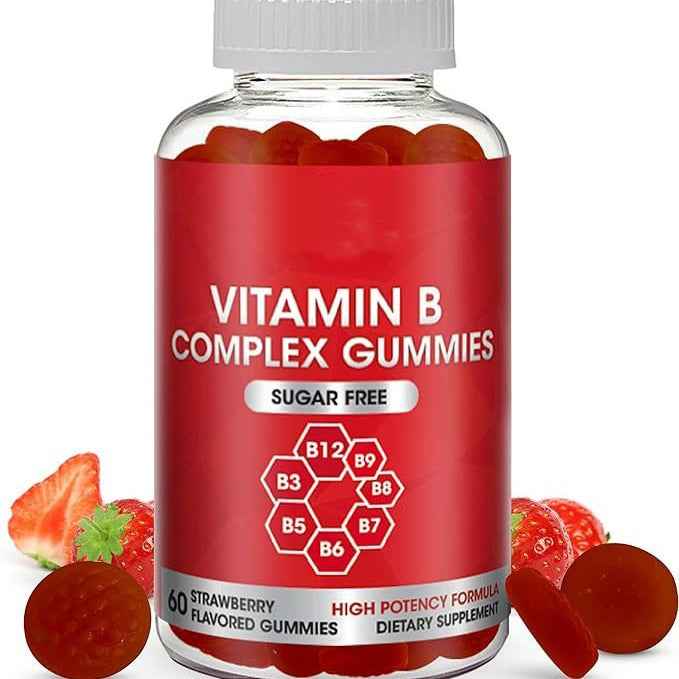 B-Complex Vitamin Gummies, with Methylated B12, Methyl folate & Vitamin C, Energy & Metabolism Support, Vegan, 60 Count