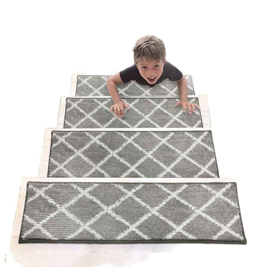 Non-Slip Carpet Stair Treads for Wooden Steps | Adhesive Step Mats (15-Pack)
