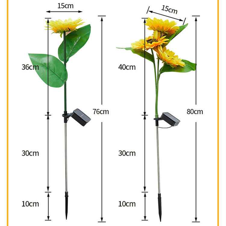 3-Head Sunflower Solar Garden Lights – Waterproof Upgraded LED Solar Powered Outdoor Decorative Stakes for Yard & Patio